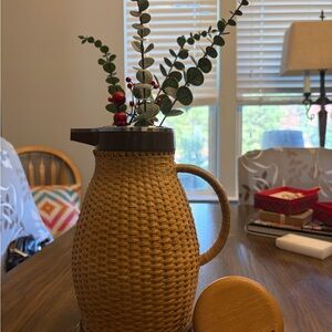 Corning Designs vintage Woven Insulated Carafe with Lid. MCM.